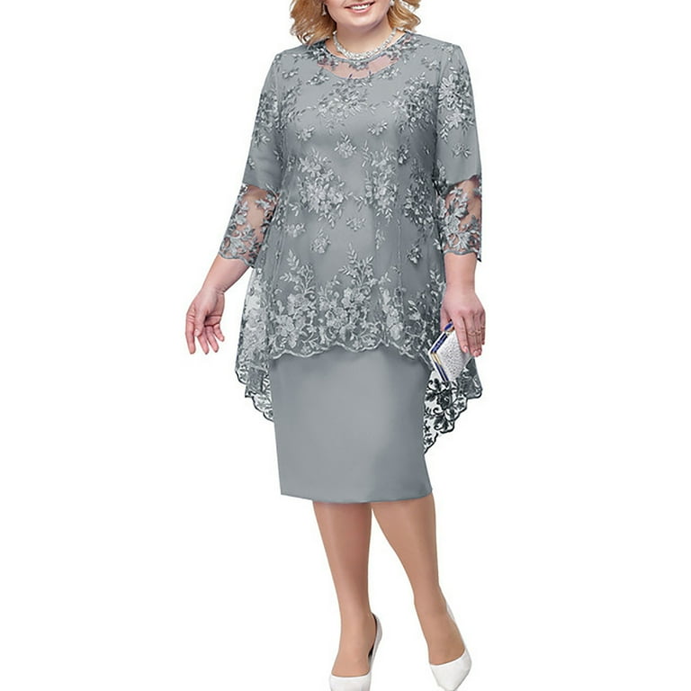 Fanxing Pieces Dress Set for Women Plus Size Mother of The Bride