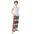 thumbnail image 4 of FORMRS Kids Pajama Pants with Pockets Size 6-8Y Boys Lounge Sleep Bottoms, Vibrant Red Tartan Pattern, 4 of 8