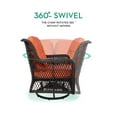 thumbnail image 2 of VIVIJASON 3 Pcs Steel Outdoor Bistro Sets with Thickened Cushion and Glass-Top Coffee Table, Orange, 2 of 7