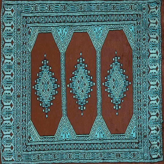 Ahgly Company Indoor Square Persian Light Blue Traditional Area Rugs, 8' Square