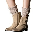thumbnail image 2 of Women Leg Warmers Knitted Wool Boot Cover Short Leg Warmers with Diamond Mesh, 2 of 4
