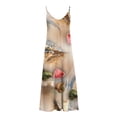 thumbnail image 4 of Vestido de Verano Casual sin Mangas Impreso Correa de Cuello en V Vestido de Sol Largo para las Mujeres, Vestido de Vacaciones Suelto, 4 of 5