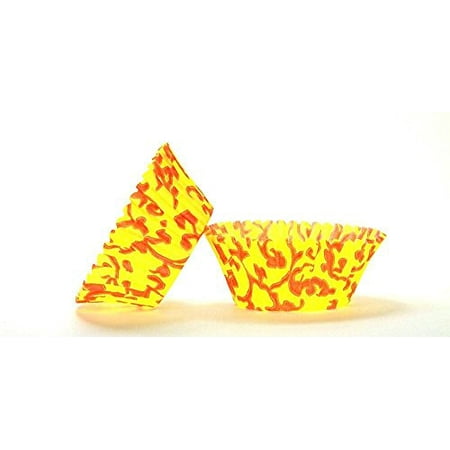 Delicate Vine Design - 50pc Vine Design - Orange / Yellow Standard Size Cupcake Baking Cups Liners Wrappers