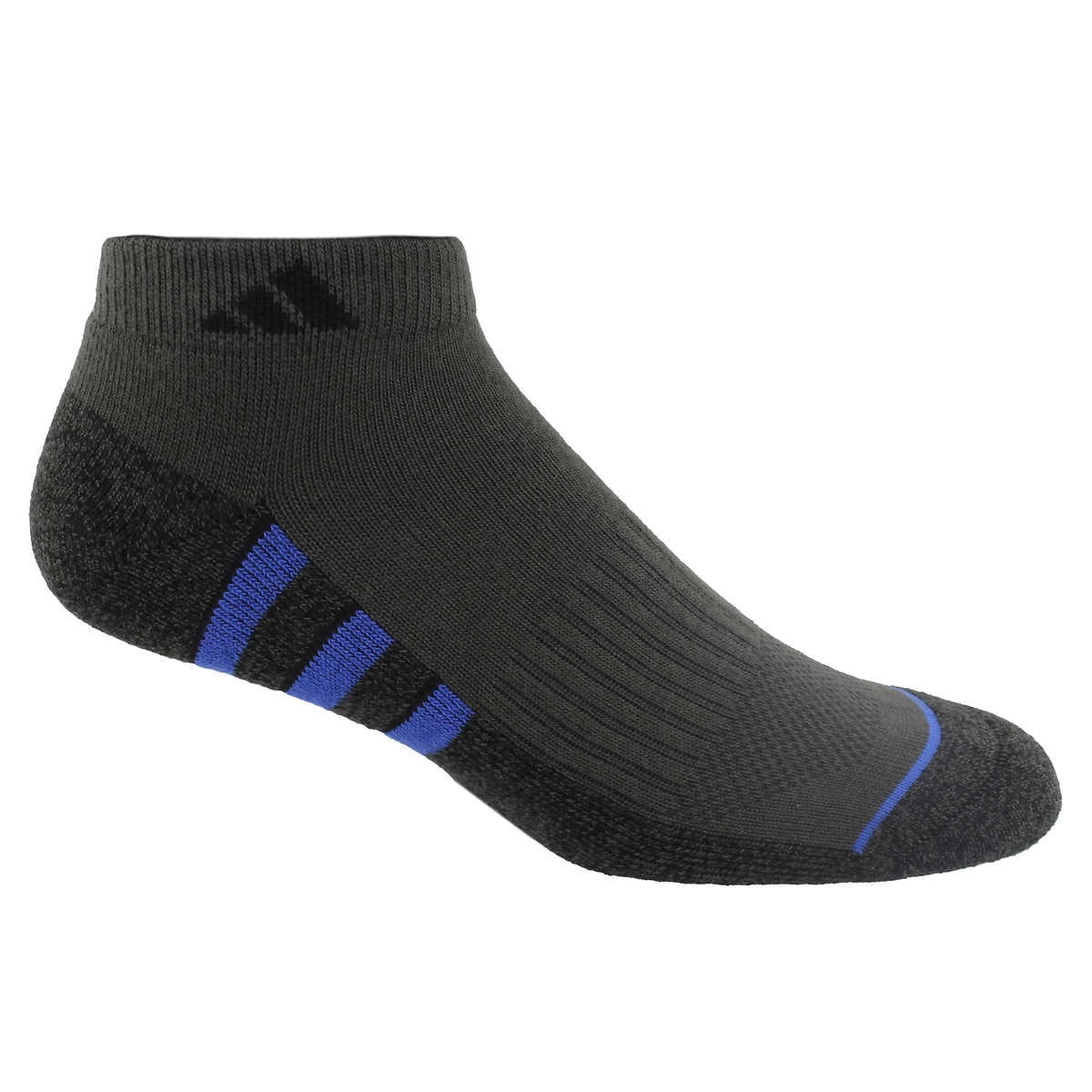 Adidas 6 Pairs Men's Low Cut Socks 6 Pack for Shoe Size 6-12 Black, Black, 6-12