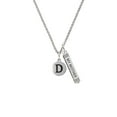thumbnail image 2 of Delight Jewelry Silvertone Capital Letter - D - Pebble Disc - Silvertone Always My Mother Bar Charm Necklace, 23", 2 of 4