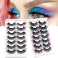 thumbnail image 2 of Vibrant Colored False Eyelashes 5-Pair Set Lightweight Soft Material For Parties Halloween Stage, 2 of 7