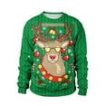 thumbnail image 3 of IROINNID On Sale Crew Neck Pullover Sweatshirts Loose Christmas Clothing Loose Tops Christmas Day Long Sleeve Graphic Print Sweater,Green, 3 of 3