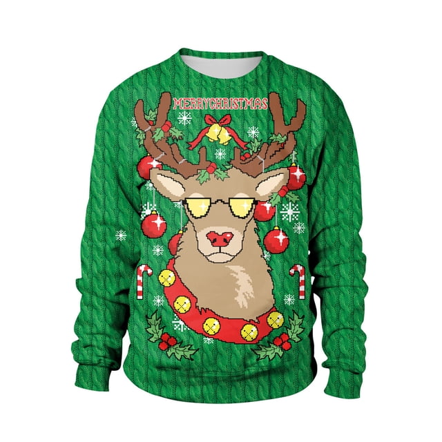 Parejas Navidad Sudadera Para Hombres Mujeres Casual Loose Tops Manga Larga Cuello Redondo Sudadera Odeerbi ODB208082