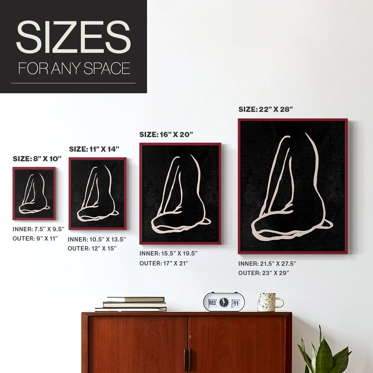 Figure in Dark II in Paper Solid Wood 8 x 10 Framed Print