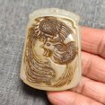 thumbnail image 1 of Antique-style, distressed craftsmanship, Mongolian material pendant, imitation Hetian jade pendant, zodiac, figure, landscape, and other styles of pendants., 1 of 4