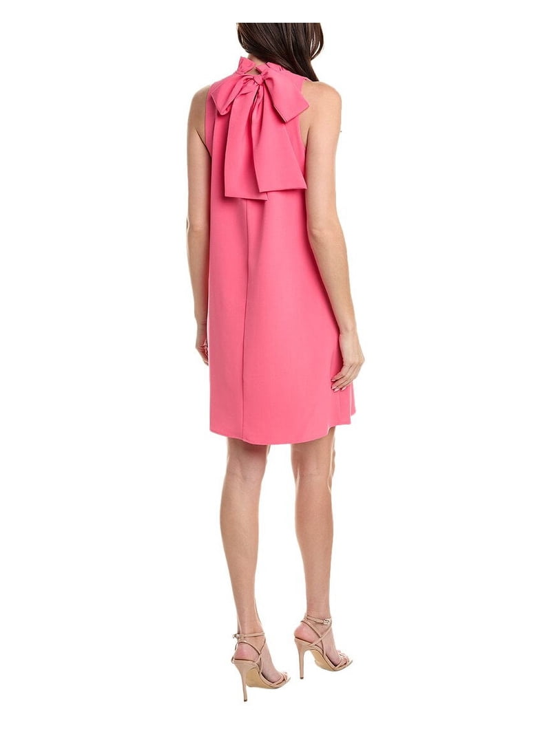 anne klein pink dress Shirred Boat Neck Midi Dress in Pink
