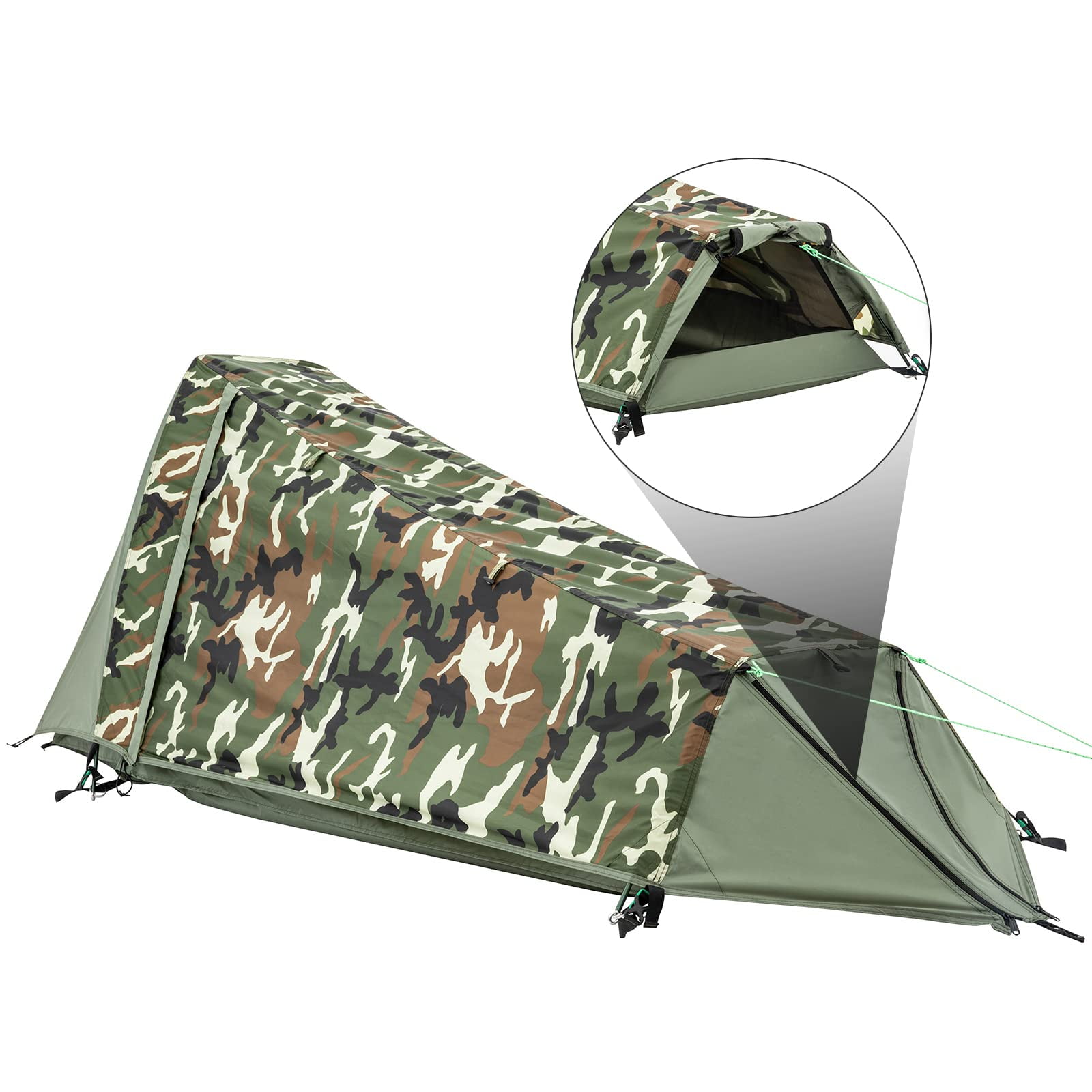 GEERTOP Ultralight Bivy Tent for 1 Person 3 Season Waterproof Single Person Backpacking Tent for Camping Hiking Backpack Travel Outdoor Survival Gear