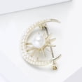 thumbnail image 2 of Pearl Sun Moon Brooch Lapel Pin Clothes Accessories Crescent Moon Planet Gold Plated Pins Dress Suit Backpack Hat Corsage Brooches for Women, 2 of 7