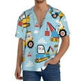thumbnail image 3 of Sigee Building Truck Print Men's Shirts Casual Button Down Short Sleeve Summer Beach Shirt Hawaiian Vacation Shirts Tee Shirt-Small, 3 of 7