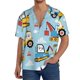 thumbnail image 1 of Fotbe Building Truck Camisa Estampada de Manga Corta para Hombre, Casual de Verano, Estilo Playero, Sin Arrugas-X-Large, 1 of 5