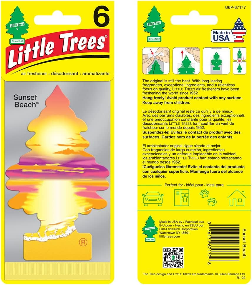 LITTLE Air Fresheners Car Air Freshener. Hanging Tree Provides Long Lasting Scent for Auto or Home. Sunset Beach, 24 Air Fresheners