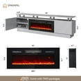 thumbnail image 2 of Oneinmil Fireplace TV Stand with 36” Electric Fireplace, Entertainment Center for TVs up to 90", LED Lights Entertainment Center, TV Console, Grey, 2 of 8