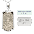 thumbnail image 2 of Celestial Earth Stainless Steel or 18k Gold Premium Swivel Dog Tag Keychain, 2 of 16