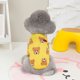 thumbnail image 5 of Cárdigan de punto amarillo con mangas cortas para mascotas, talla L Suéter adorable para perro con estampado de oso, 5 of 8