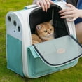 thumbnail image 4 of Sac de Voyage pour Animaux avec Sangle Réglable Sac de Voyage Portable Pliable Respirant pour Randonnée Marche Vert, 4 of 8