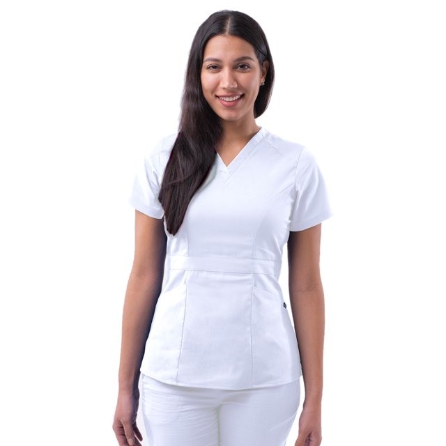Adar Pro Scrubs For Women - Tailored Peplum Scrub Top