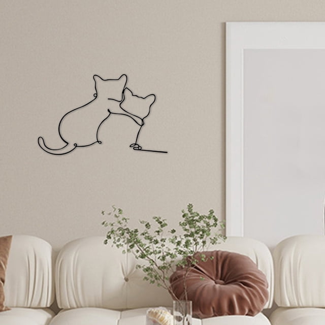 Arte mural de metal negro con silueta floral - Decoración moderna de hierro para el hogar y la oficina
