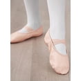 thumbnail image 2 of Stelle Girls Soft Leather Dance Shoes Split Sole Ballet Slippers for Kids Toddler Performance Yoga Shoes Ballerina Shoes Flats,Pink, 2 of 6