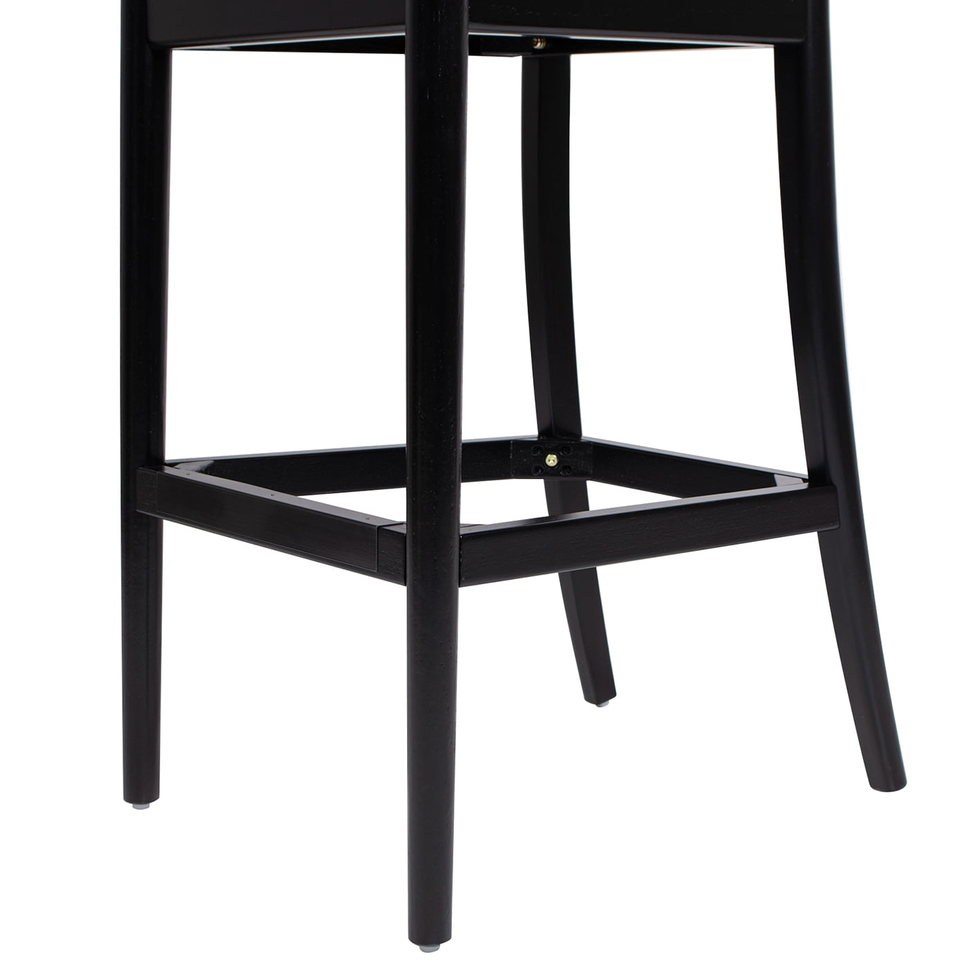 Panama 30.5" Curved Back Cane Rattan Set of 2 Bar Stools in Ebony Black Boucle