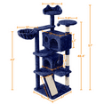 Alden Design 54" Double Condo Cat Tree with Scratching Post Tower, Navy