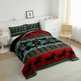 thumbnail image 4 of jejeloiu Boho Bohemian Print Queen Comforter Set,Western Cowboys Horse Bedding Sets,White Dreamcatcher Bedding Comforter Set For Boys Kids,Lightweight Bedroom Decorative Reversible,3pcs, 4 of 7