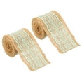 thumbnail image 1 of Unique Bargains 2.4' Wide 2.2 Yards Burlap Ribbon Lace Roll Wrapping Fabric Crafts Roll Light Green 2 Pack, 1 of 6