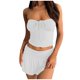 thumbnail image 1 of Conjunto elegante de dos piezas para mujer: top sin tirantes con falda plisada asimétrica de doble capa, 1 of 8