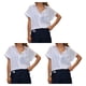 thumbnail image 4 of Qarigey Camisa de mujer Blusa informal para niñas con bolsillo Vacaciones en la playa Elegante Top de verano Accesorios de ropa estética Blanco M Blanco M 3piezas Qarigey CBP234868, 4 of 6