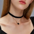 thumbnail image 4 of Miyuadkai Necklaces Japan And South Personalized Neck Accessories Beautiful Flannel Fabric Necklace Female Sense Double Love Pendant Choker Collarbone Chain Jewelry Black One Size, 4 of 4