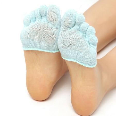 

8 pair Women Invisible Yoga Sport Non Slip Toe Socks Half Grip Heel Five Finger Socks Color Random