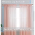 thumbnail image 2 of THD Serenity Sheer Voile Window Treatment Rod Pocket Curtain Panels - Curtains for Living Room - Set of 2 (Peach, 54 W x 84 L), 2 of 6