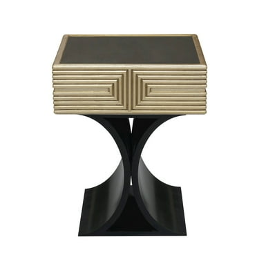 Modern Geometric Wood Spot Table in Black by Pulaski Furniture