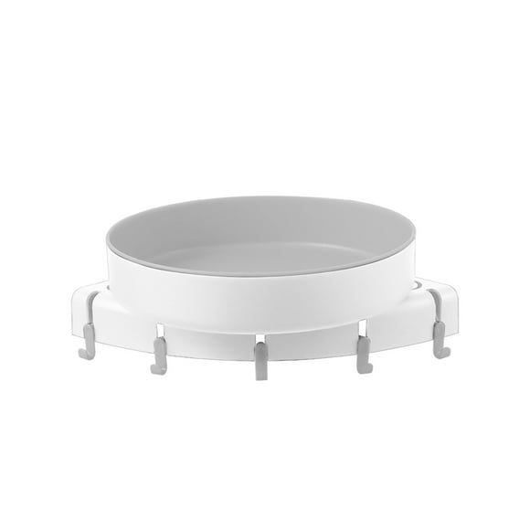 EGNMCR Kitchen Gadgets, Utensil Round Rotating Turntable Organizer Container Bins Wall Mounted Corner Shelf For Condiments Black Decorative Tray Makeup Pallet Perfume Tray rotating shelf