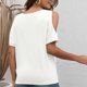 thumbnail image 4 of Blusa torcida con hombros descubiertos y cuello en V de verano para mujer, camiseta informal holgada de Color puro para fiesta de citas, 4 of 6