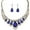 Blue, variant on harmtty 2Pcs/Set Exaggerated Noble Beautiful Necklace Earrings Multicolor Water Drop Faux Gem Pendant Necklace Earrings Jewelry Accessory,Multicolor