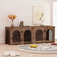 thumbnail image 4 of Hzuaneri 71" Dog Crate Furniture for 2 Dogs, Heavy Duty Wooden Kennel for Medium Large Dogs with Divider, Rustic Brown, 4 of 10