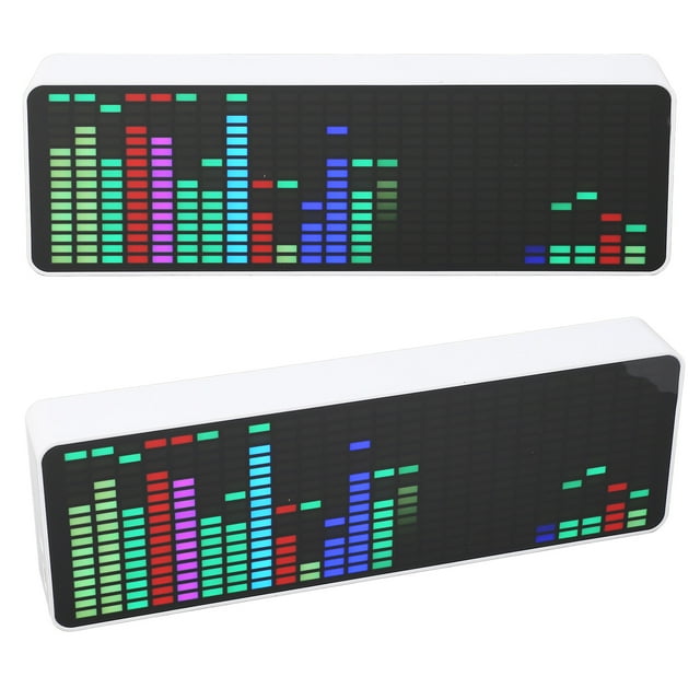 1624 Segment Rhythm Music Spectrum Display, LED Music Spectrum Display Bright ABS 7 Colors Voice Sensor 20 Dynamic Wear Resistance 384 LEDs for Entertainment