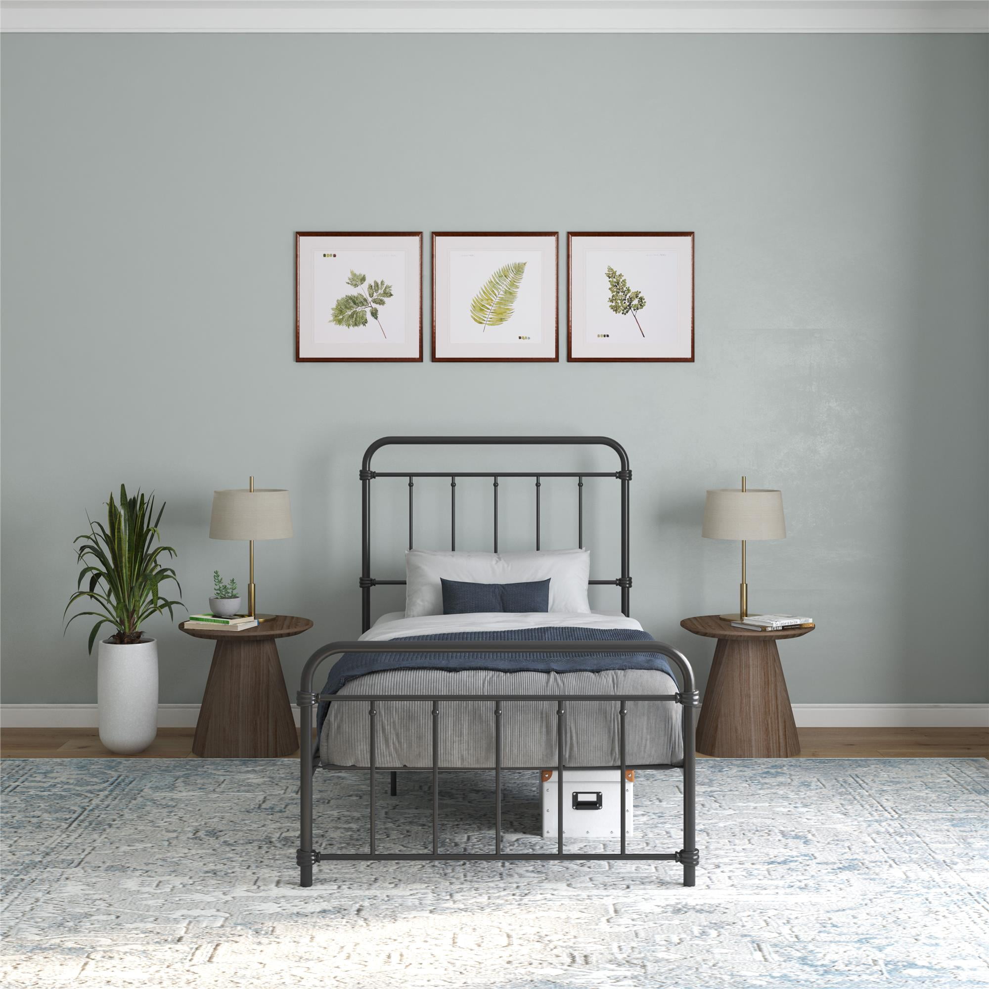 DHP Wallace Metal Platform Bed Frame with Headboard Twin