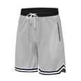 thumbnail image 4 of OIOLOYJM Basketball Shorts Men Mesh Lightweight Quick Dry Athletic Running Shorts with Zipper Pockets Stretch Breathable Gym Workout Sweatshorts Light Gray 3XL, 4 of 5