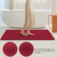 thumbnail image 5 of Taotanxi Non-Slip Bath Mat With Rubber-Backing, Braided Absorbent Machine Washable Thin Rug for Bathroom Floor, Quick Dry, Fits Under Door, 17''x24'' Red, 5 of 6