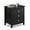 Black, variant on Costway 1PCS Nightstand, Farmhouse 3-Drawer Night Stand with Wood Grain Accents & Sleek Knobs White