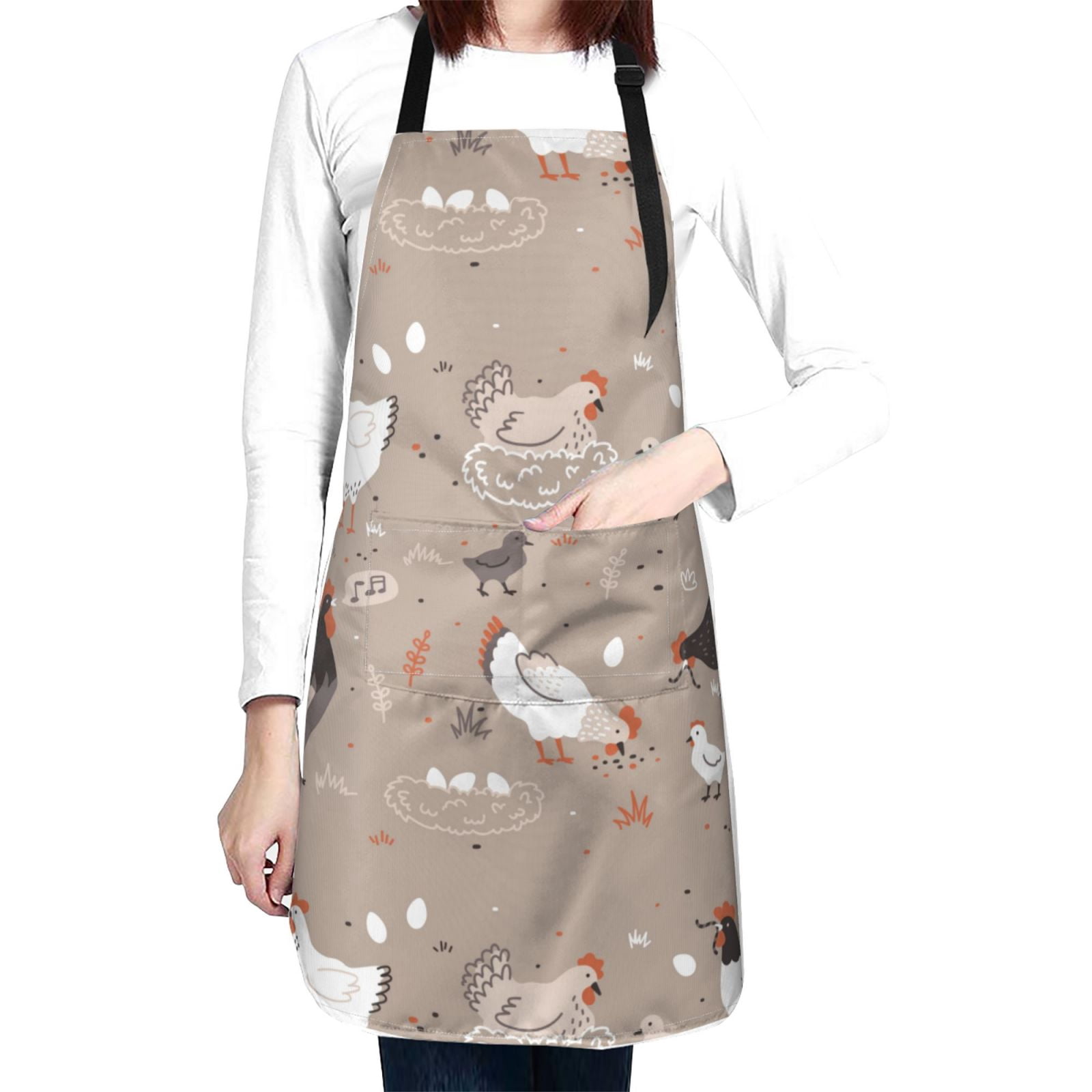 Kdxio Chicken Apron with Pockets Adjustable Kitchen Aprons for Men Women Waterproof Aprons for Cooking,Drawing,Crafting, Baking Household Cleaning