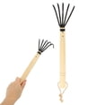 thumbnail image 1 of KAKOWELY Hand Rake 5 Tine Claw Rake Wooden Handle Beach Shell Digging Rake Durable Hand Tool,15.75X"X4.13"X0.98", 1 of 4