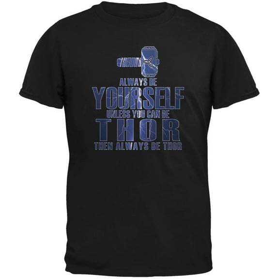 Always Be Yourself Thor Black Adult T-Shirt - Large