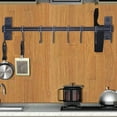 thumbnail image 3 of Pot Rack - Pots and Pans Hanging Rack Rail with 8 Hooks, Double Bars, Pot Hangers for Kitchen, Wall Mounted,Black, 3 of 9